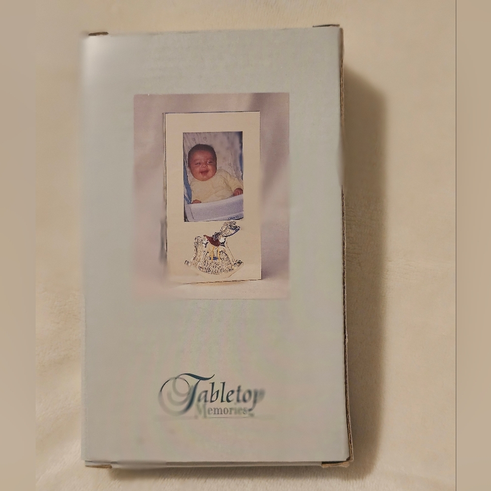 Vintage Tabletop Memories Baby Picture Frame - Cream & Silver Accents
